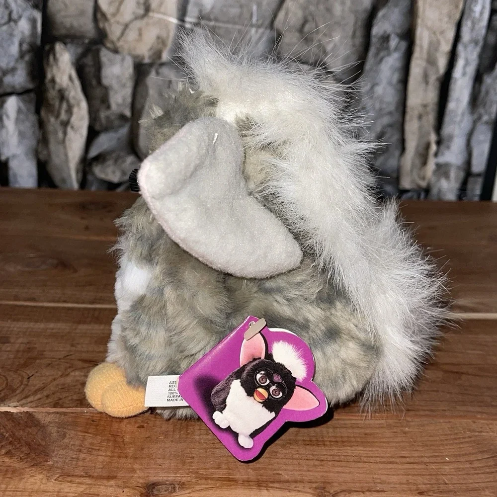 Furby 1998 Model 70-800 CHURCH MOUSE SERIES 1 Grey Brown Fur Blue Eyes With TAG
